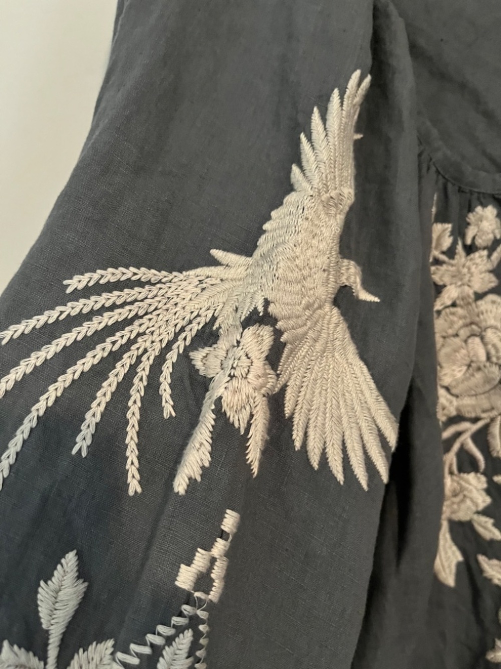Johnny Was (JWLA) Embroidered Linen Caftan with Self-belt 3X - Picture 5 of 5